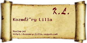 Kozmáry Lilla névjegykártya